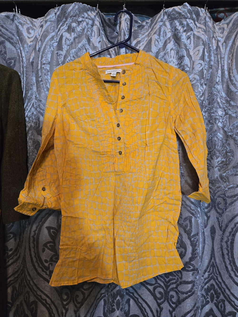 Isaac Mizrahi Yellow Patterned Tunic